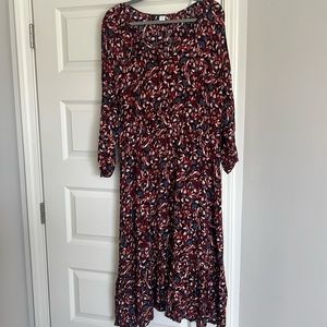 Old Navy 3/4 sleeve, midi dress with empire waist